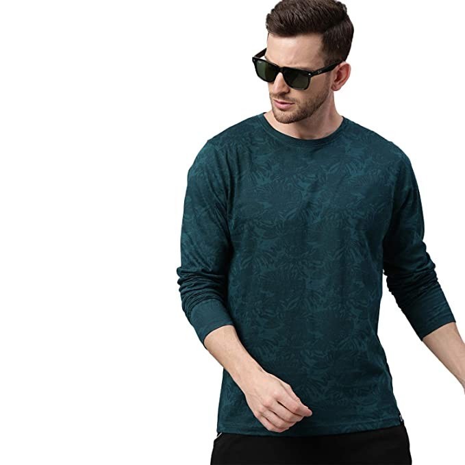 Printed Full Sleeve Slim Fit Cotton T-Shirt