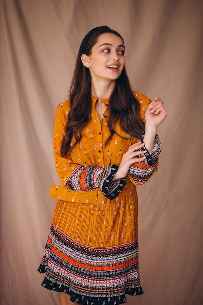 Yellow Kurta with belt