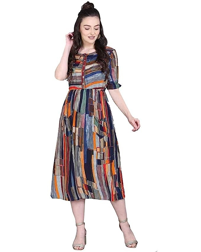 Rayon Casual Wear Western Dress Gown